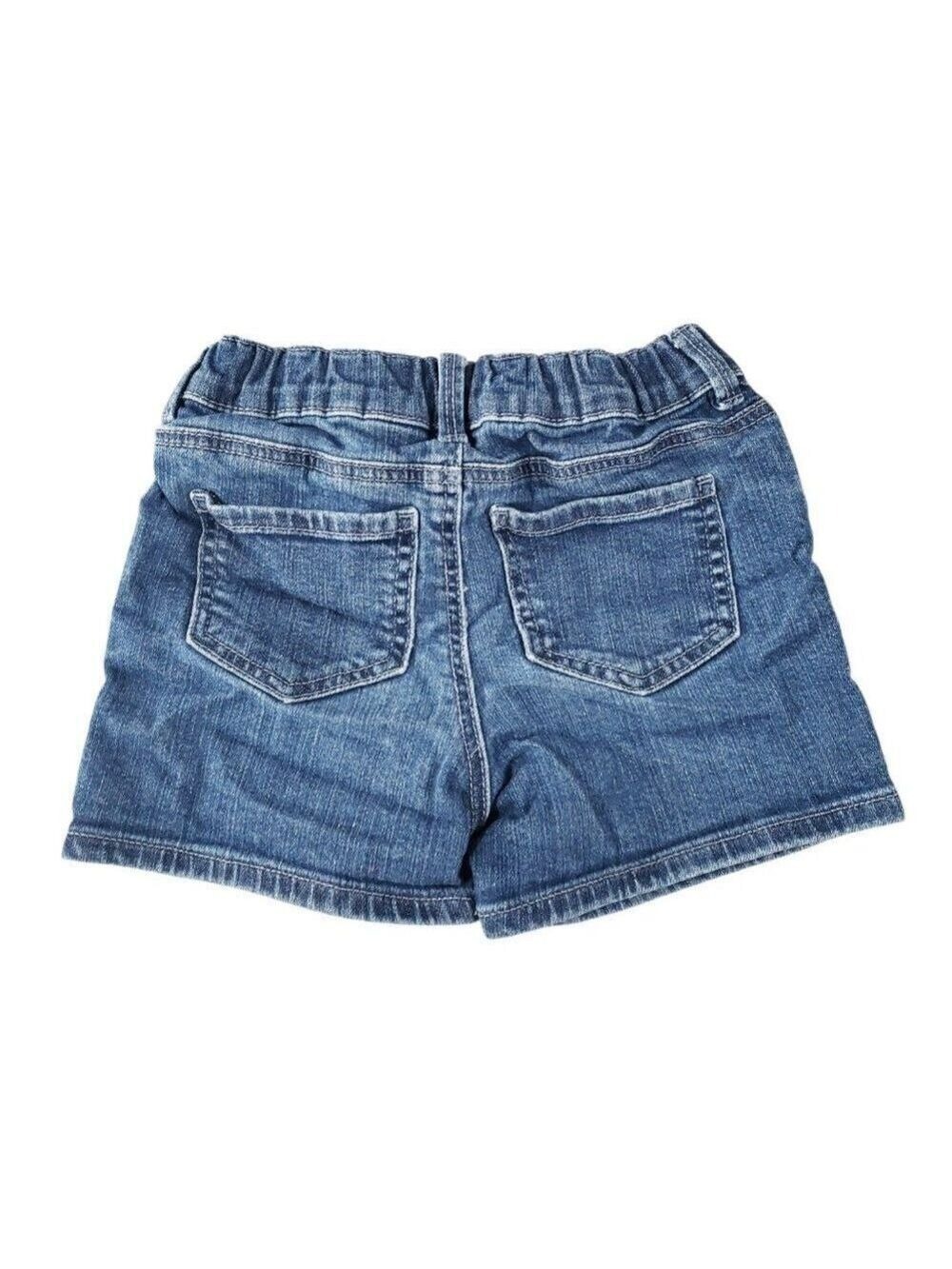 OshKosh Girl's Medium Wash Denim Shorts with Embroidered Flowers 4T - Picture 2 of 4